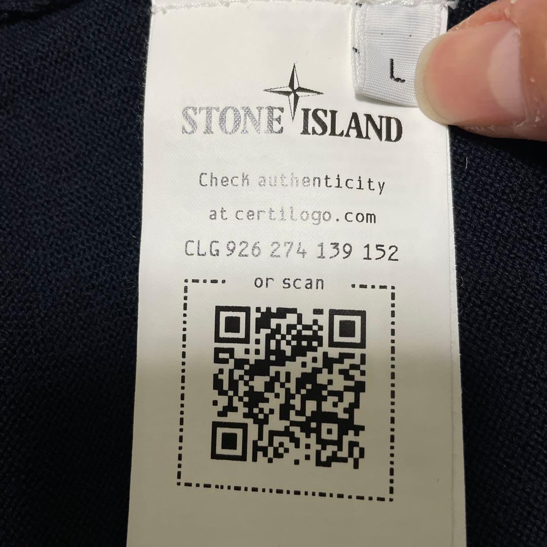 STONE  ウール　クルーネック　セーター　ネイビー　Lサイズ