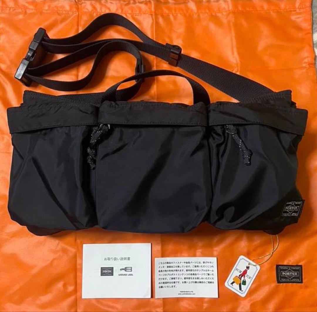 【未使用級】PORTER ポーター フォース ウエストバッグ ブラック