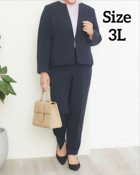 未使用タグ付き u plume 3Ｌ ノーカラージャケット スーツ セットアップ