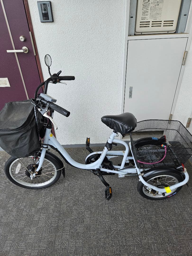電動アシスト三輪車 ホワイト バスケット付き　2024/2月購入品