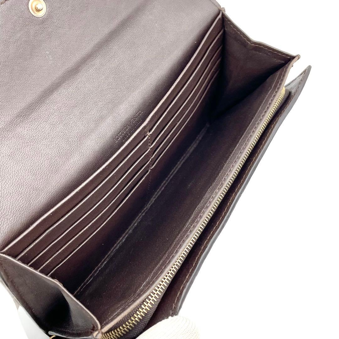 ボッテガヴェネタ　長財布　レザー　ダークブラウン　管理番号【b88】