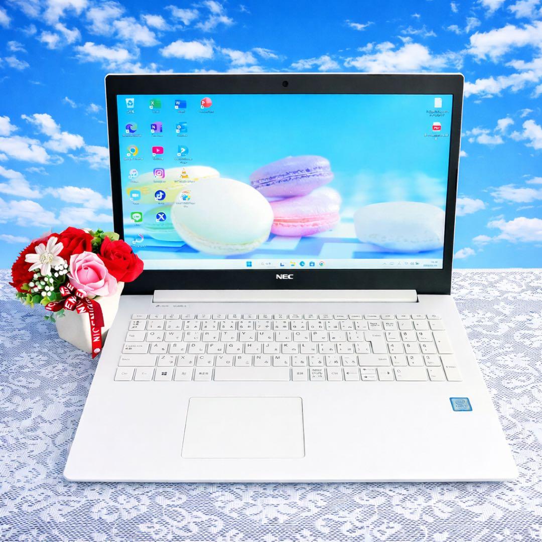 初心者安心✨NECノートパソコン Office付 1TB DVD カメラ付き❣️