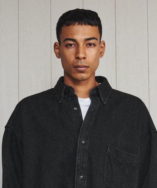 H BEAUTY&YOUTH 厚手 オーバーサイズ フェード デニムシャツ M