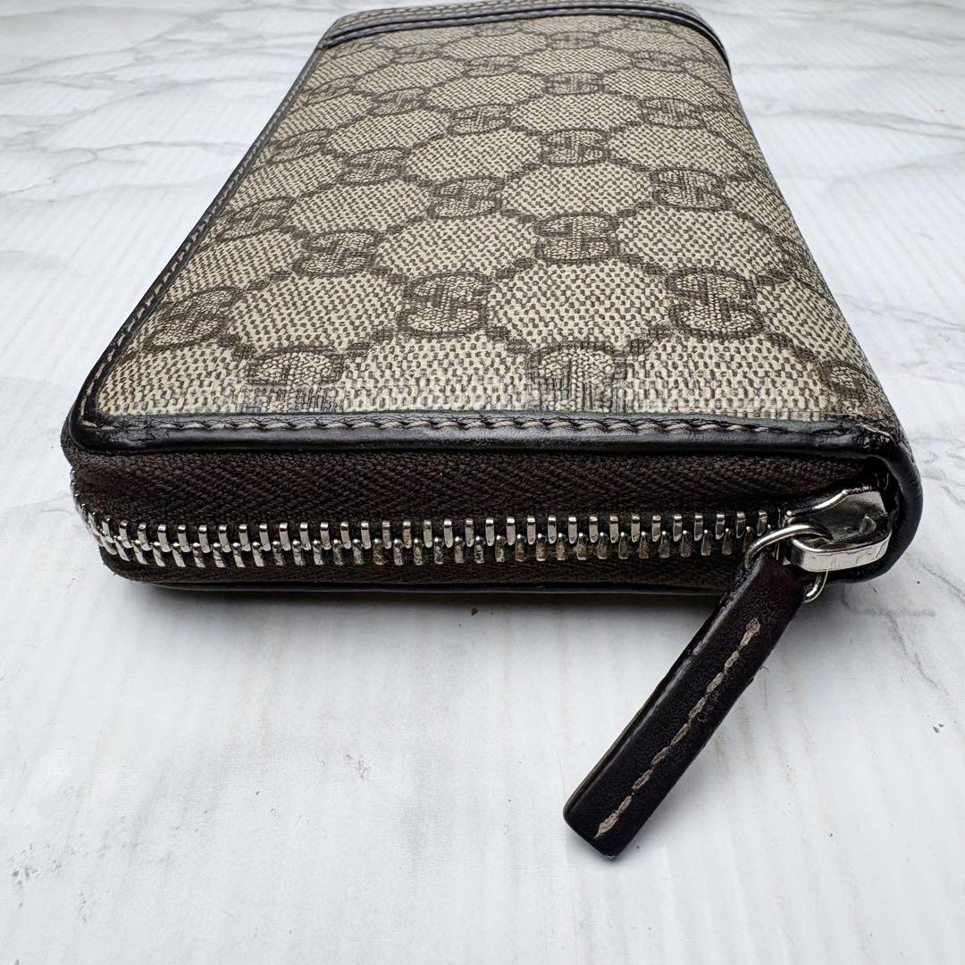 09 極美品 GUCCI 長財布 ラウンドファスナー PVC GGスプリーム o