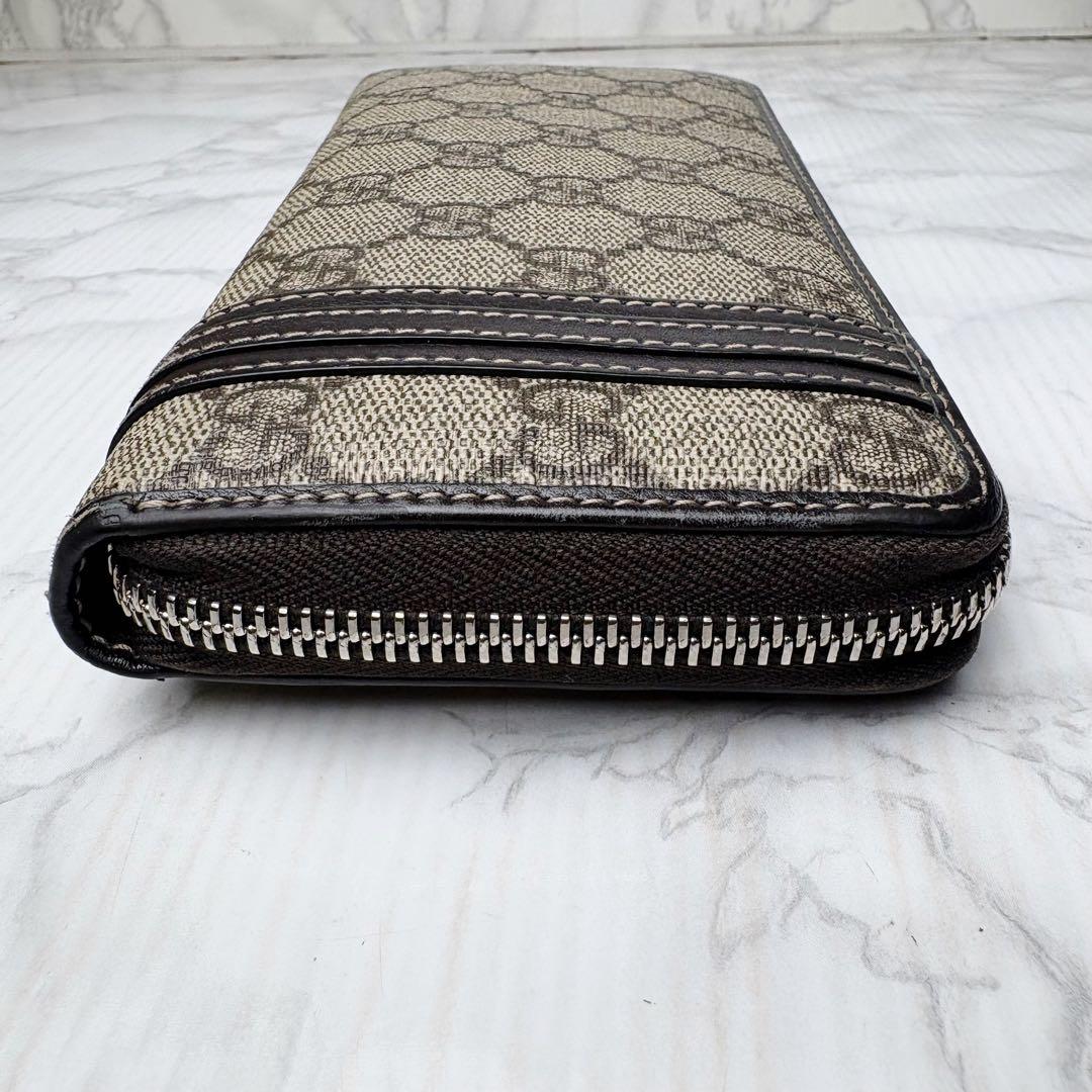 09 極美品 GUCCI 長財布 ラウンドファスナー PVC GGスプリーム o