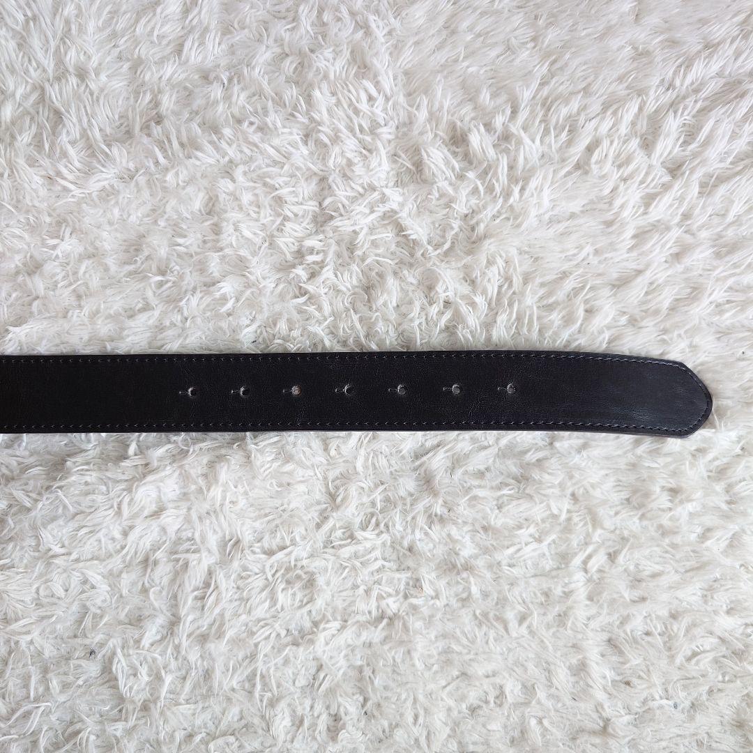 グッチ インターロッキング ゴールド バックル レザー ベルト ロゴ金具 黒