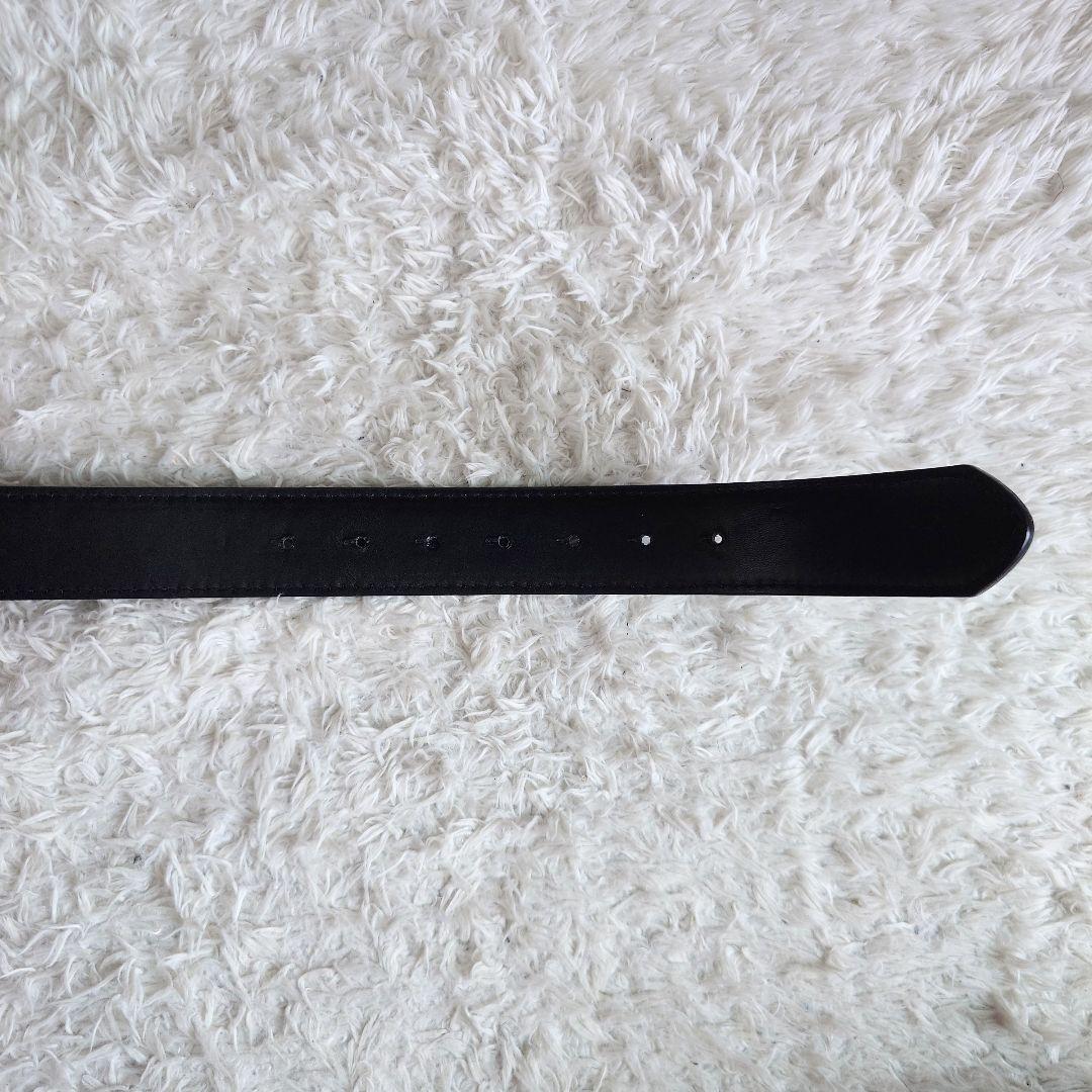 グッチ インターロッキング ゴールド バックル レザー ベルト ロゴ金具 黒