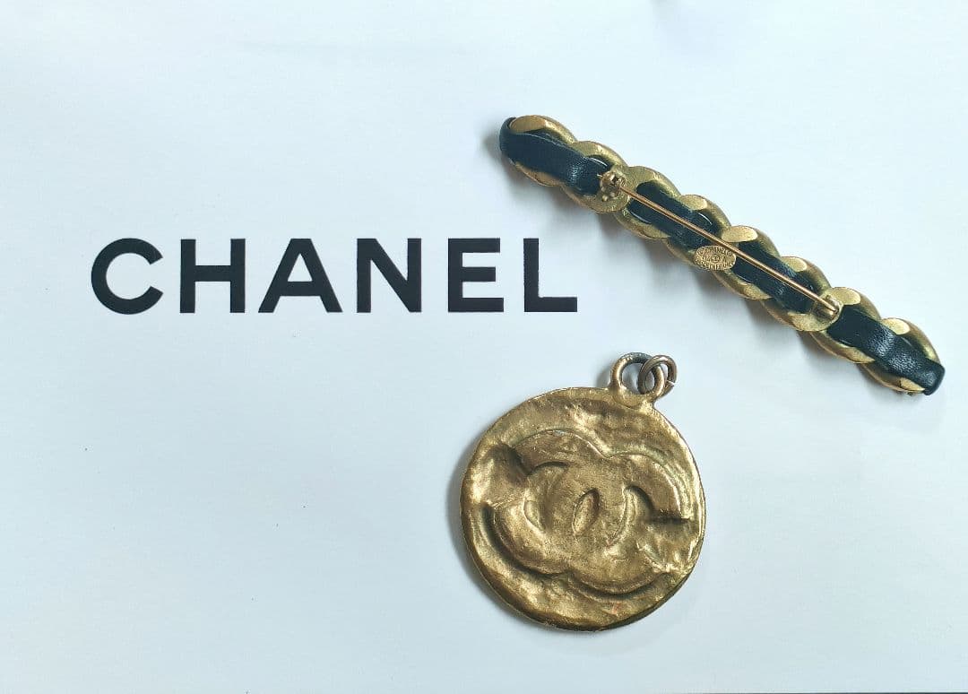【訳あり】CHANEL シャネル CCマーク ブローチ リメイク パーツ