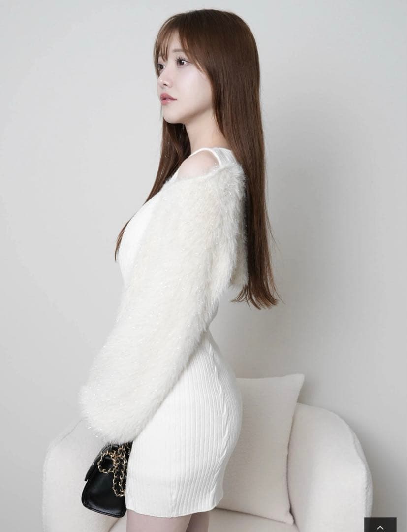 LIP SERVICE デコルテオープンドッキングニットワンピース