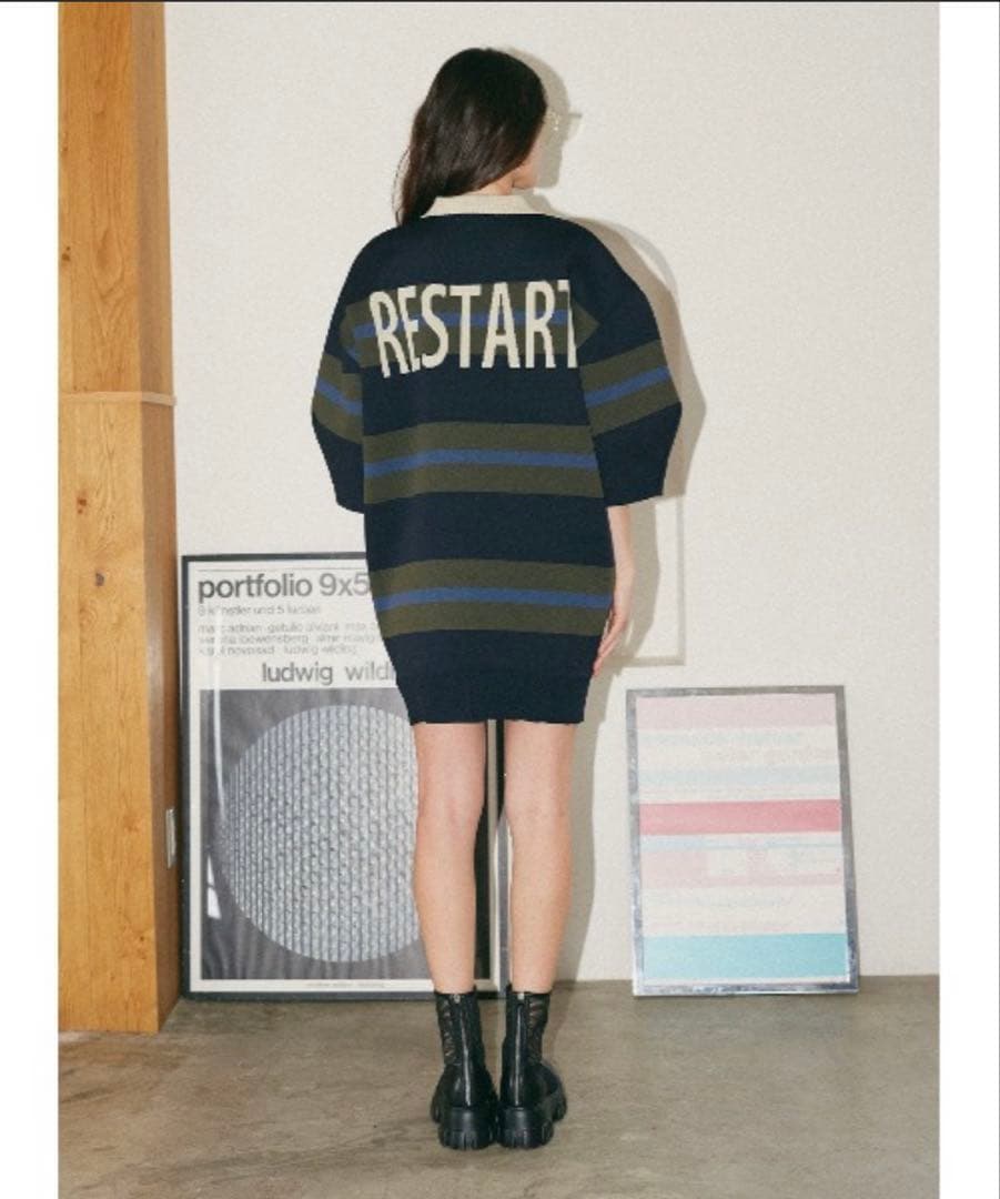 COEL バックロゴラガーニットミニワンピース