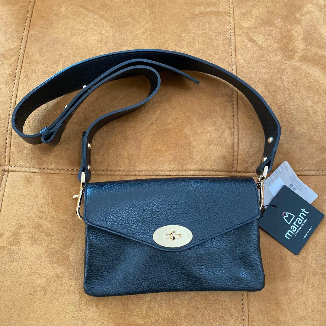 【MARANT】別注ベルト付きショルダーバッグ　ブラック　イタリア製