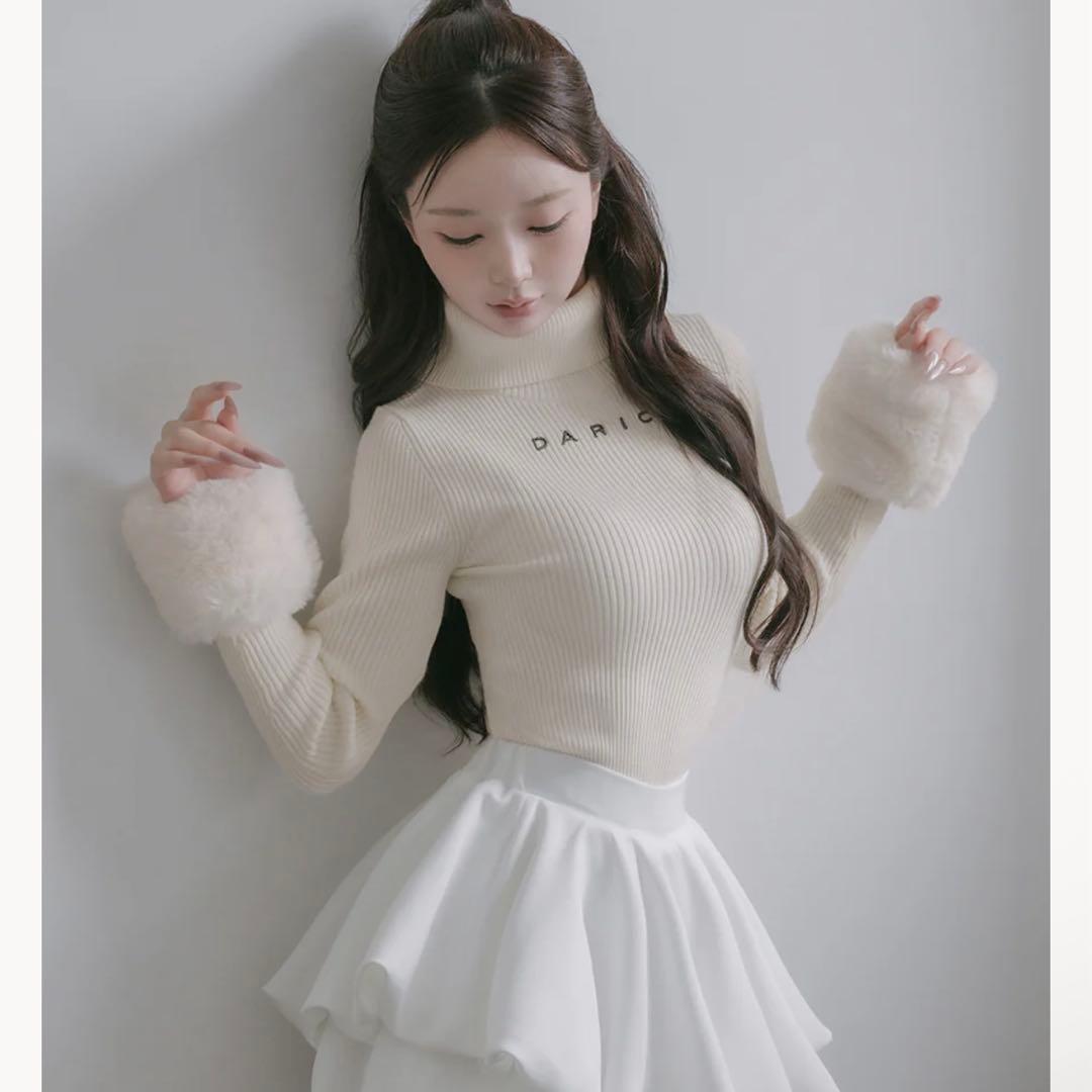 Darich スムースファーリブニットトップス