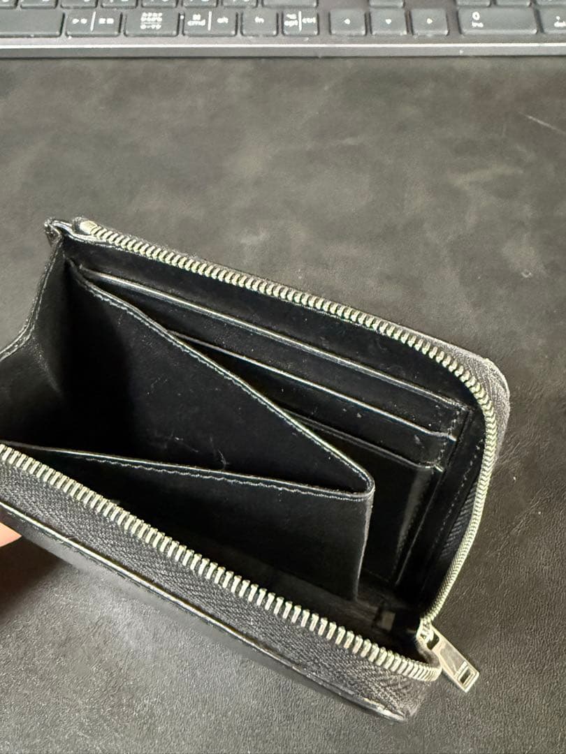 JIL SANDER ジルサンダー L字ファスナー 財布 レザー 黒