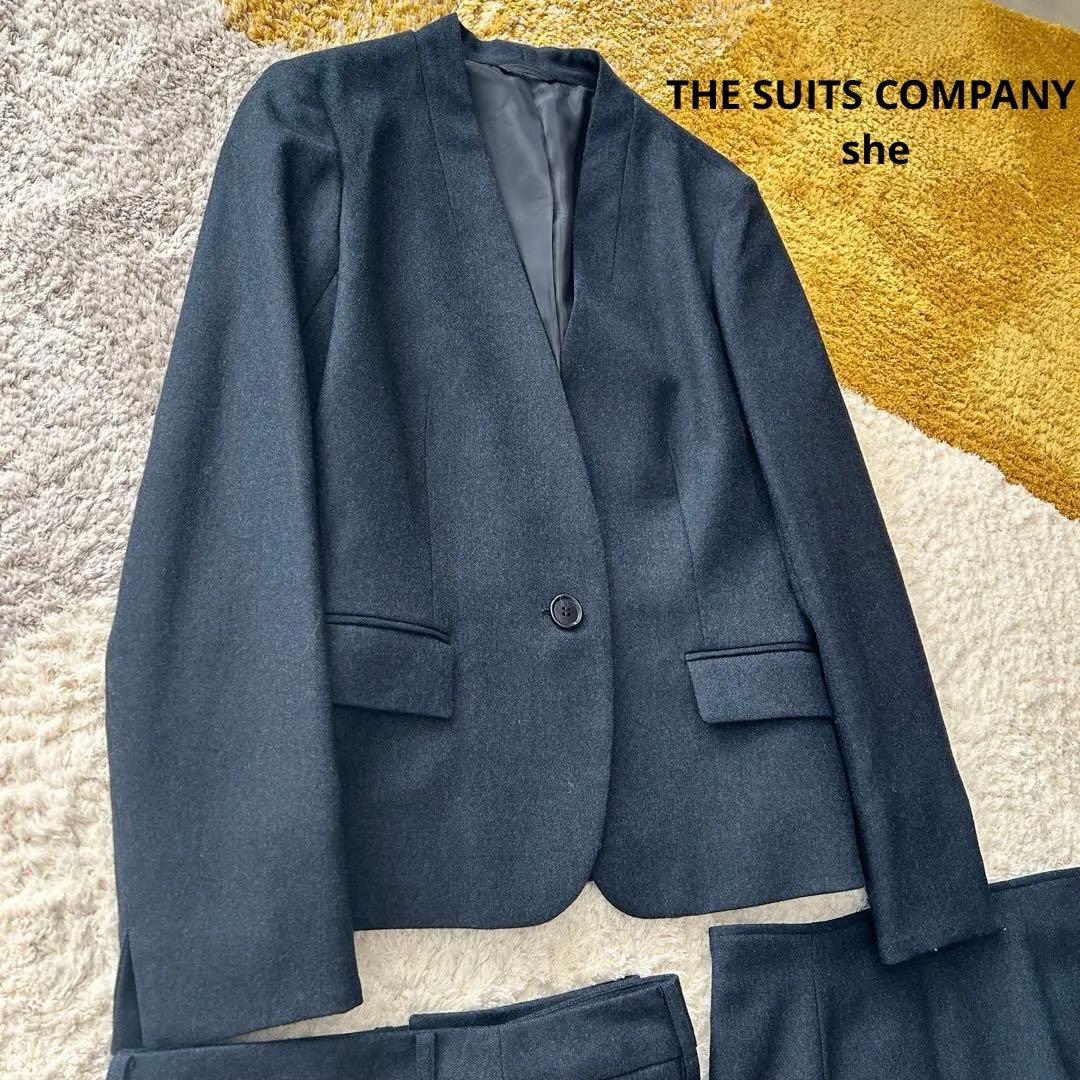 未使用　スーツカンパニー　レディーススーツ　セットアップ　3点セット　ネイビー