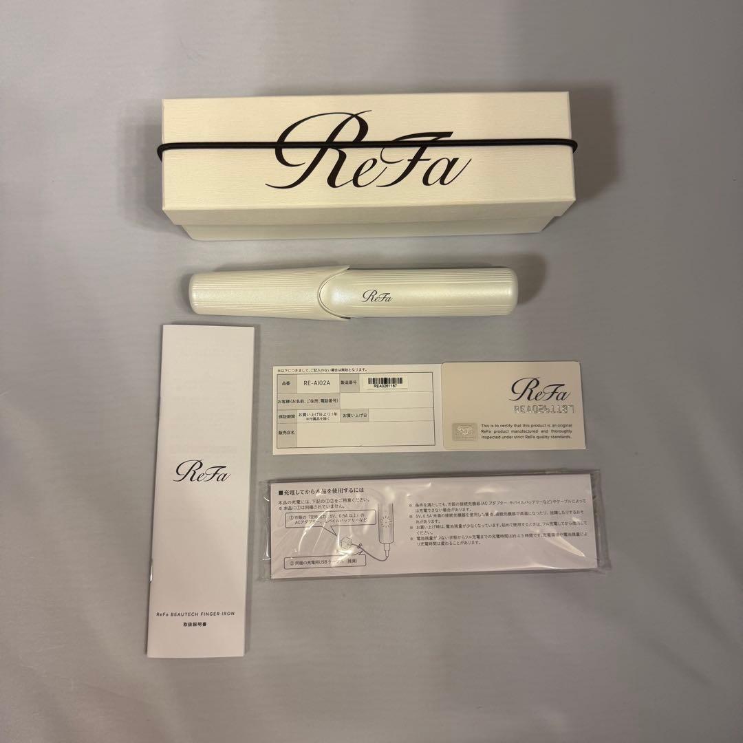 【美品】リファ ReFa （ホワイト）コードレスヘアアイロン