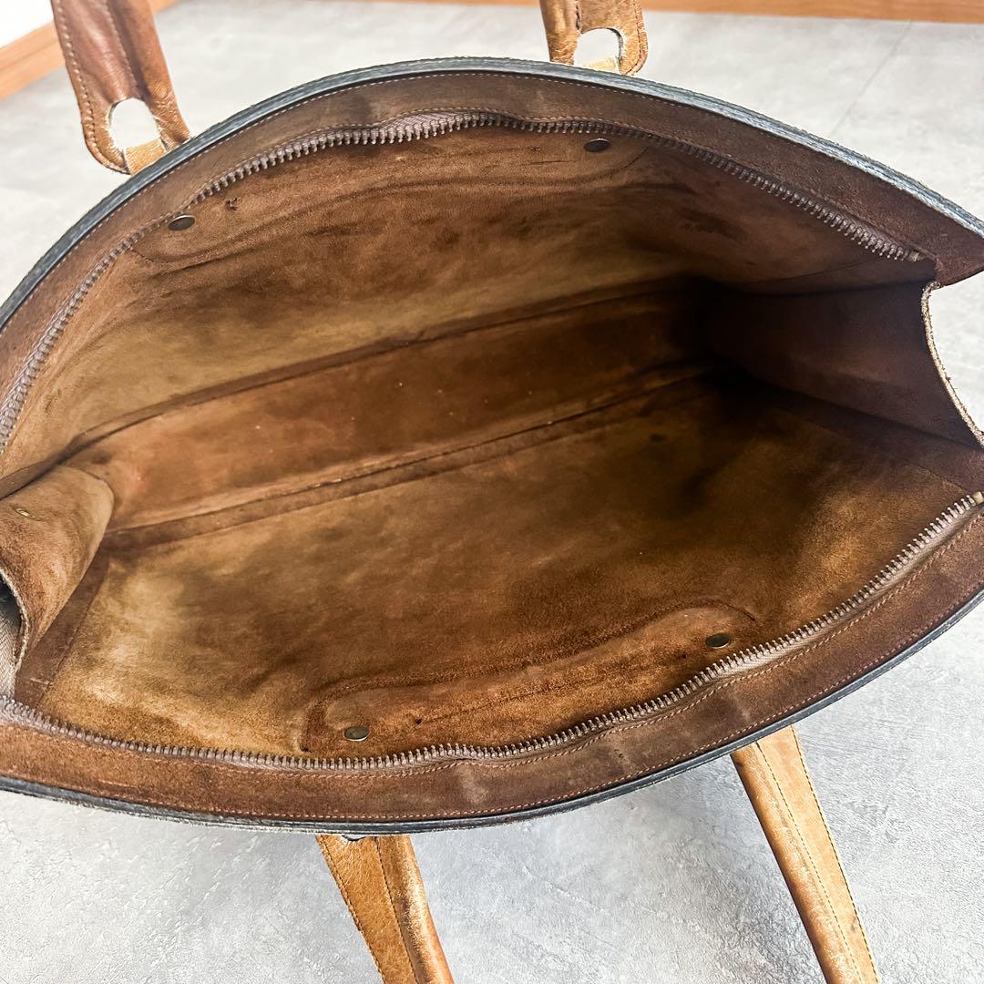 ヴィンテージ 1960's~ スエード× レザー ツートンカラー レザーバッグ