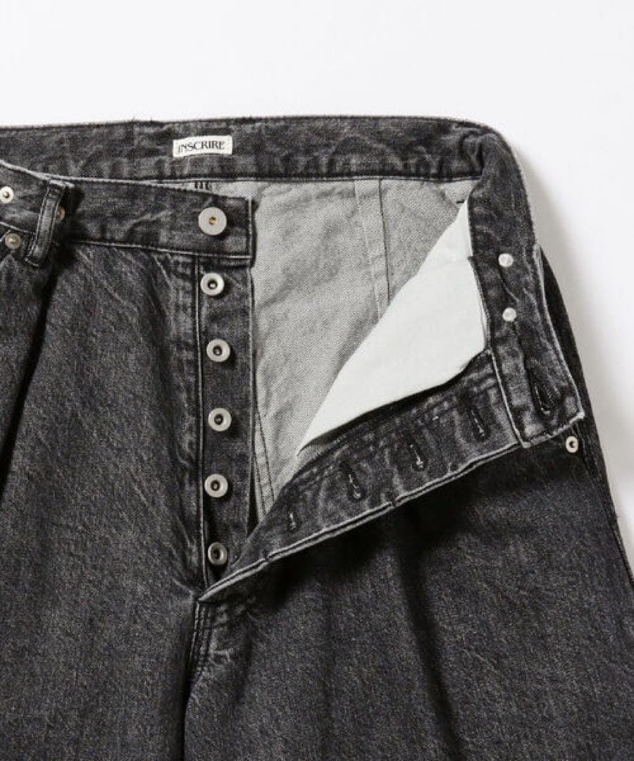 美品　INSCRIRE ダークグレー ワイドデニム