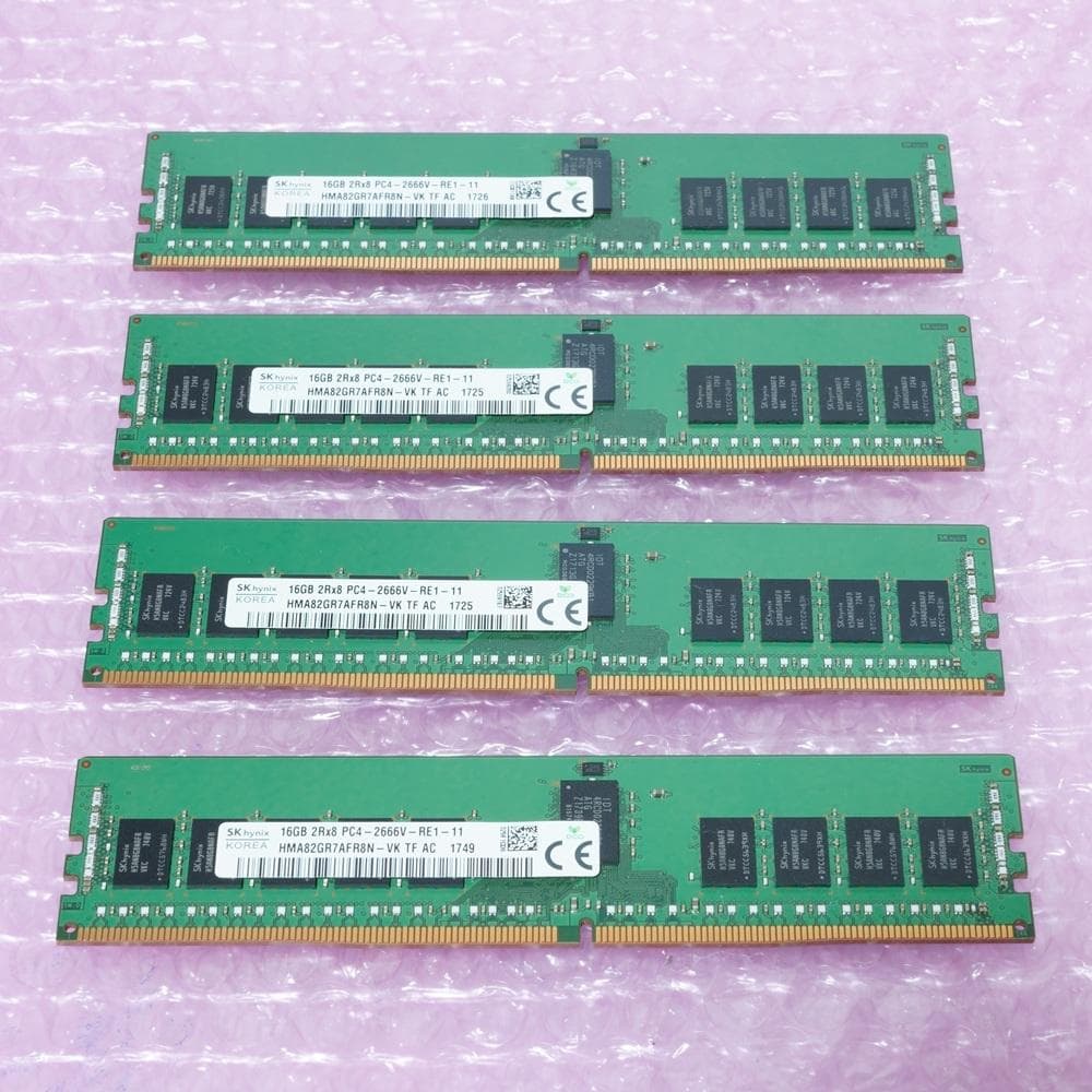 メモリー DDR4 2666 ECC Registered 16GB x 4枚