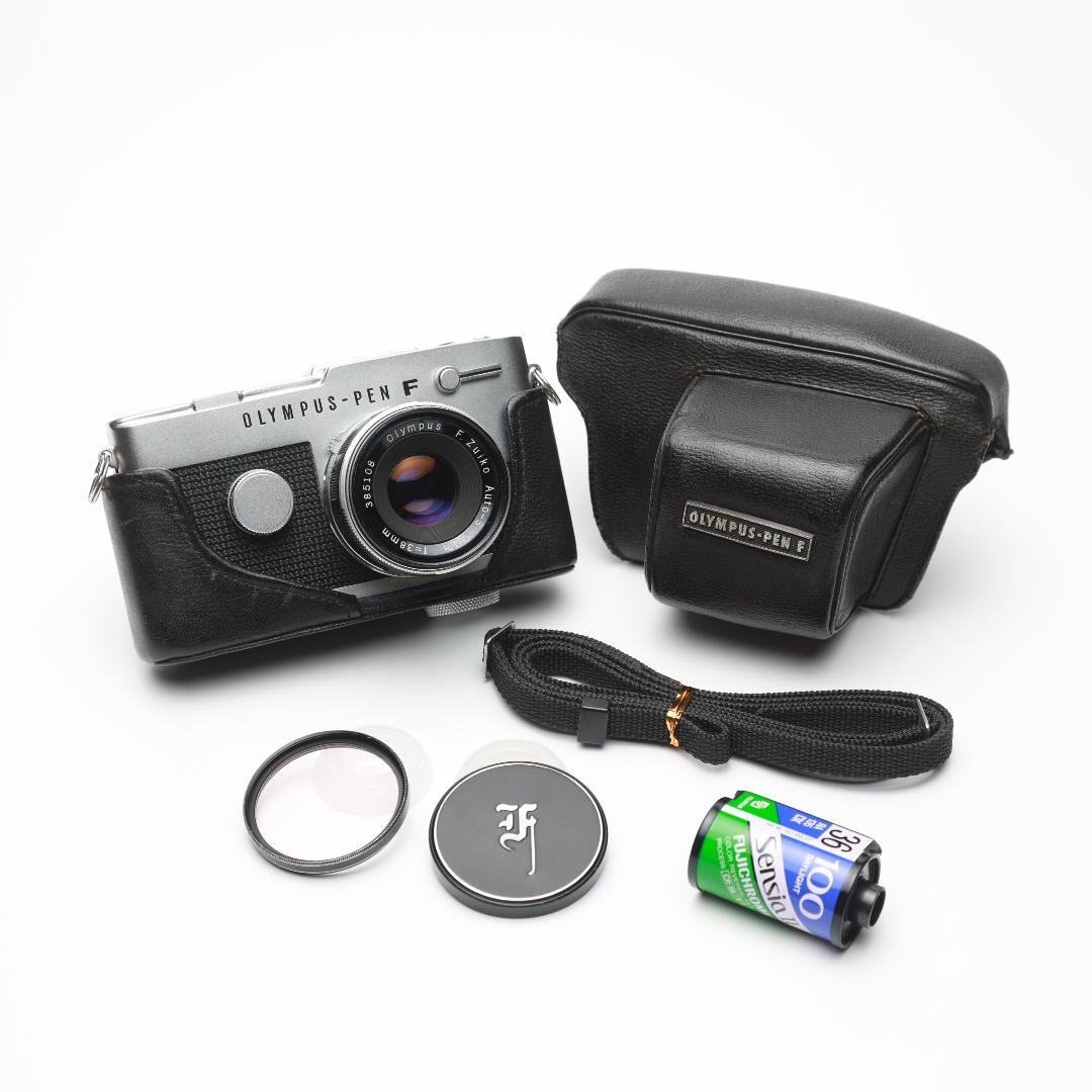 オリンパス ハーフ 一眼レフ PEN FT 純正ケース・花文字メタルキャップ