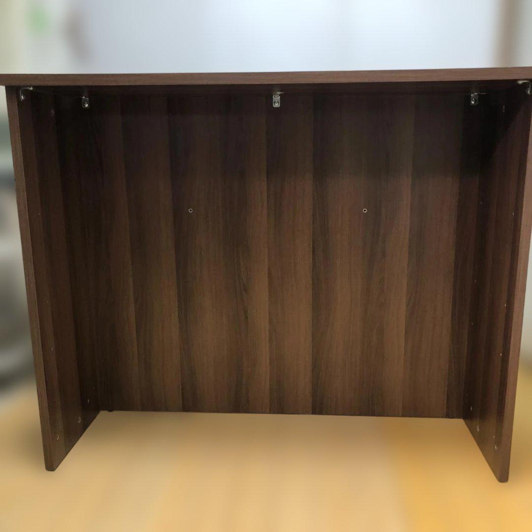 送料無料 木目調 レジカウンター 受付台 ブラウン 店舗 事務所 88277