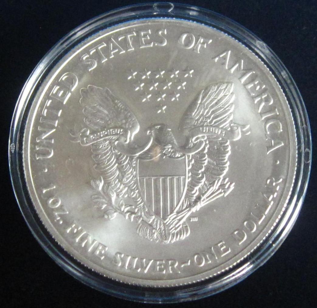 ２００３年　カラー　アメリカンシルバーイーグル　１オンス１ドル銀貨　コロンビア号