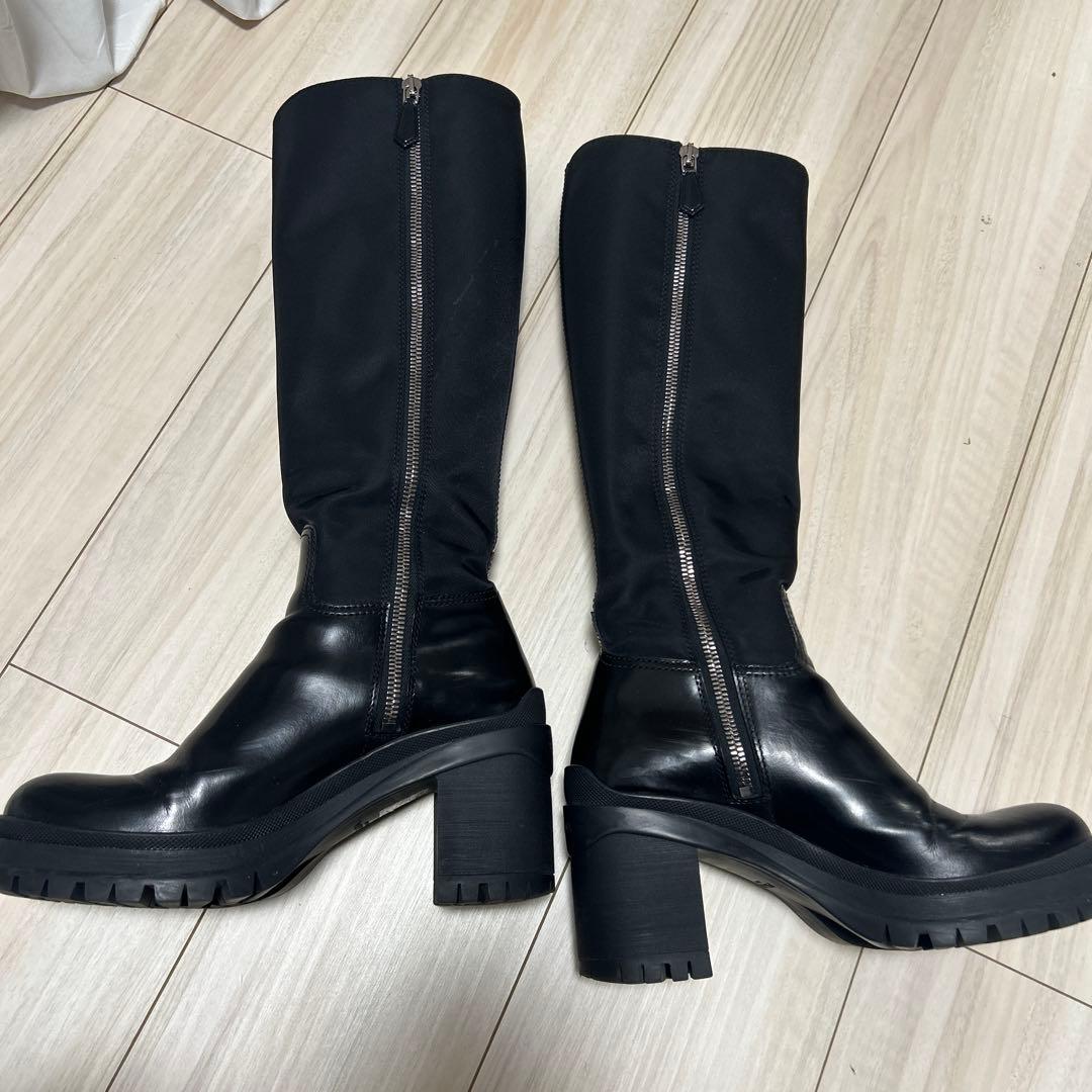 PRADA ブラック ロングブーツ ヒール8cm 元箱あり