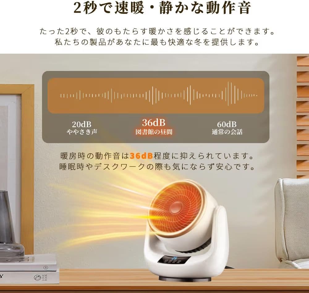 セラミックヒーター 冷風 温風 電気ストーブ 足元ヒーター タイマー M