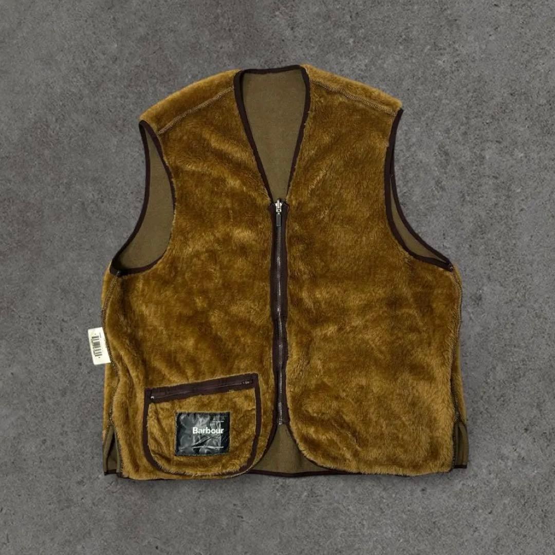 90s Barbour バブアー ボアライナーベスト ジップタイプ