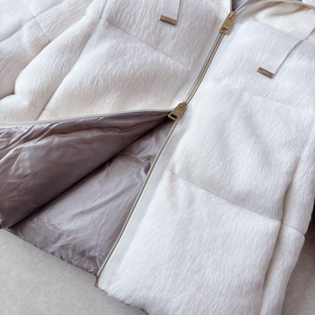 HERNO｜Resort ふわふわ エコファーショートダウン ホワイト 38