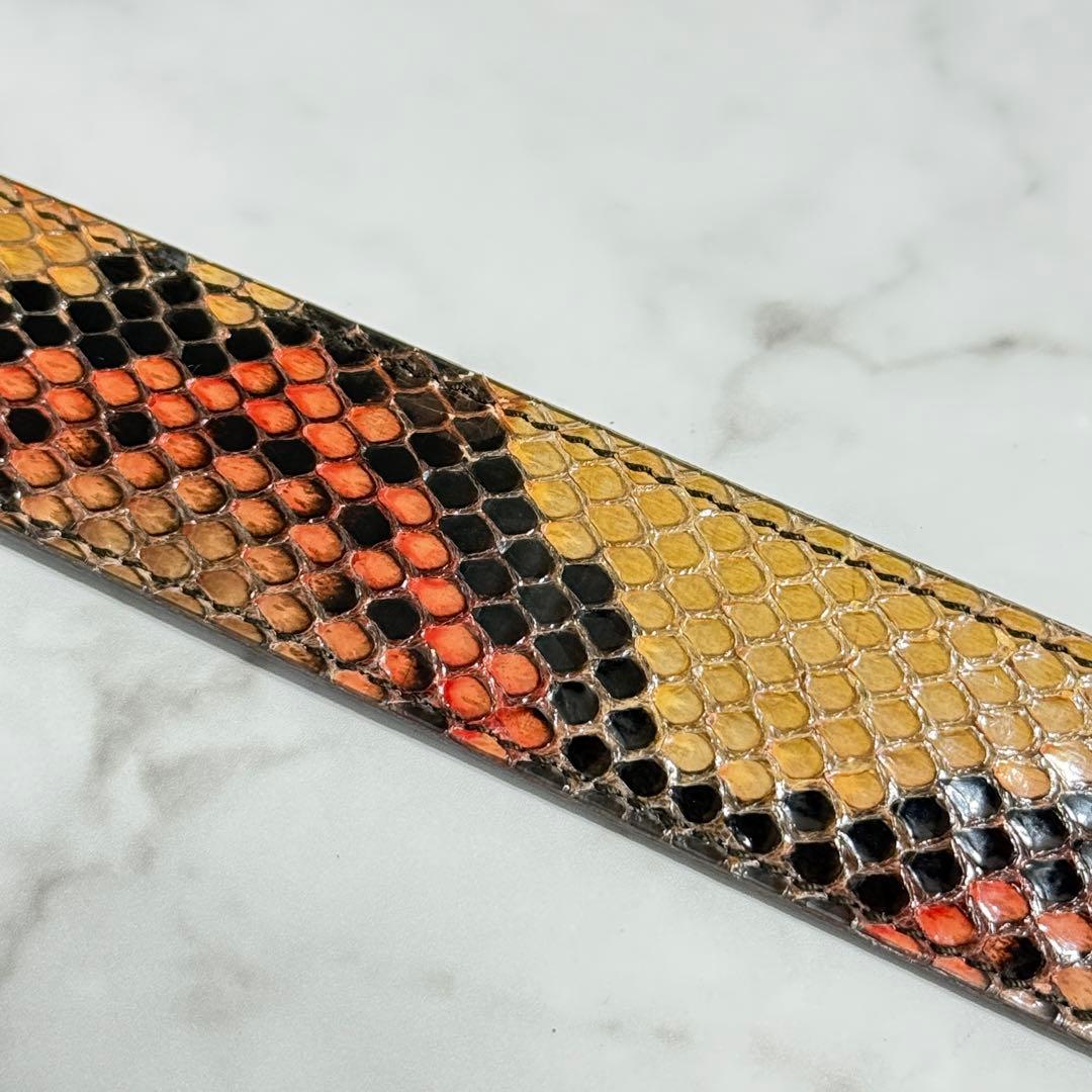 【極美品】 イヴサンローランリヴゴーシュ パイソンレザー フックバックル ベルト