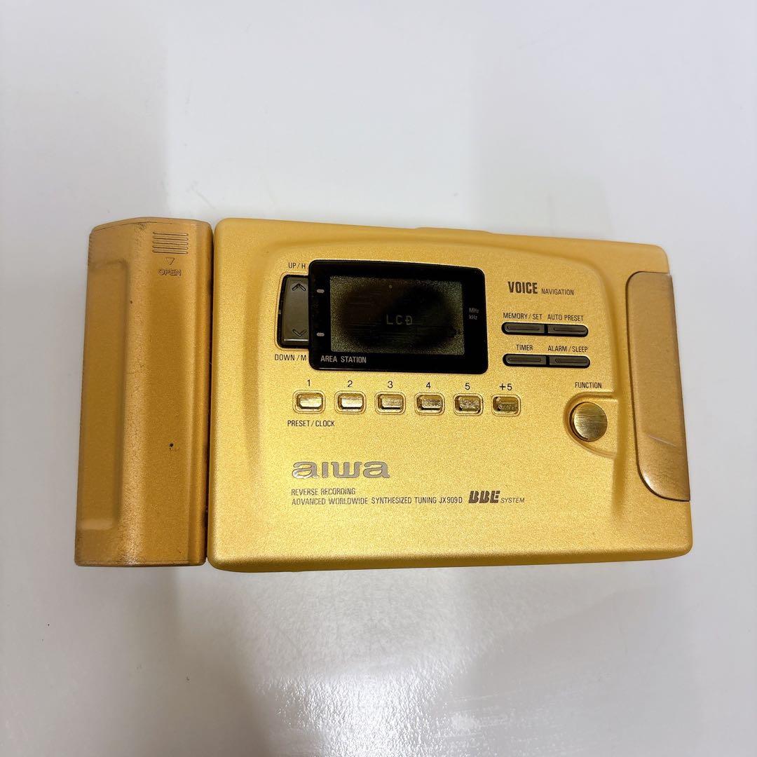 通電確認済み ジャンクAIWA ラジカセHS-JX909D ゴールド