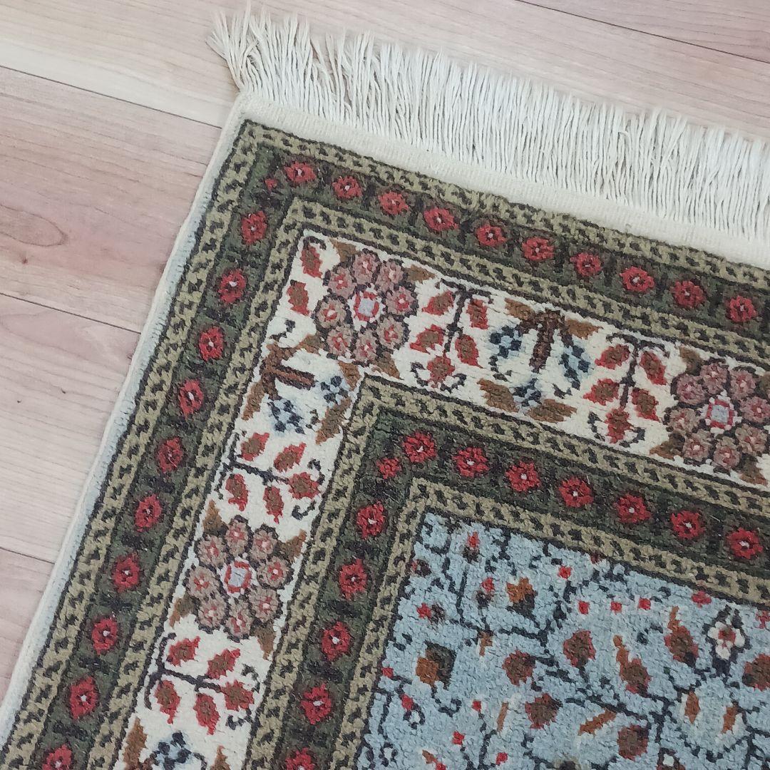 Y3352 トルコ カイセリ絨毯 ウール×コットン 手織り 182×116㎝