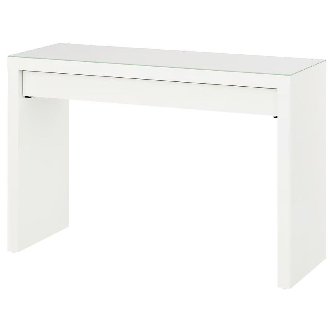 IKEA MALM ドレッサー ホワイト 120x41 cm ガラス天板付き