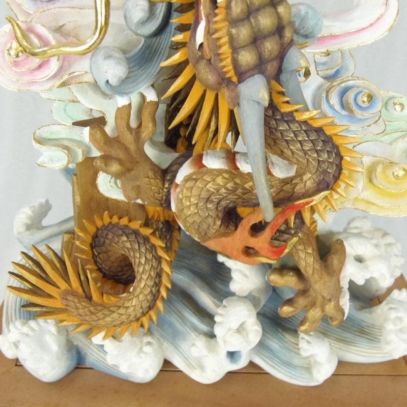 KOPANDA　◆双龍彫り 楠材 淡彩色仕様◆縁起物