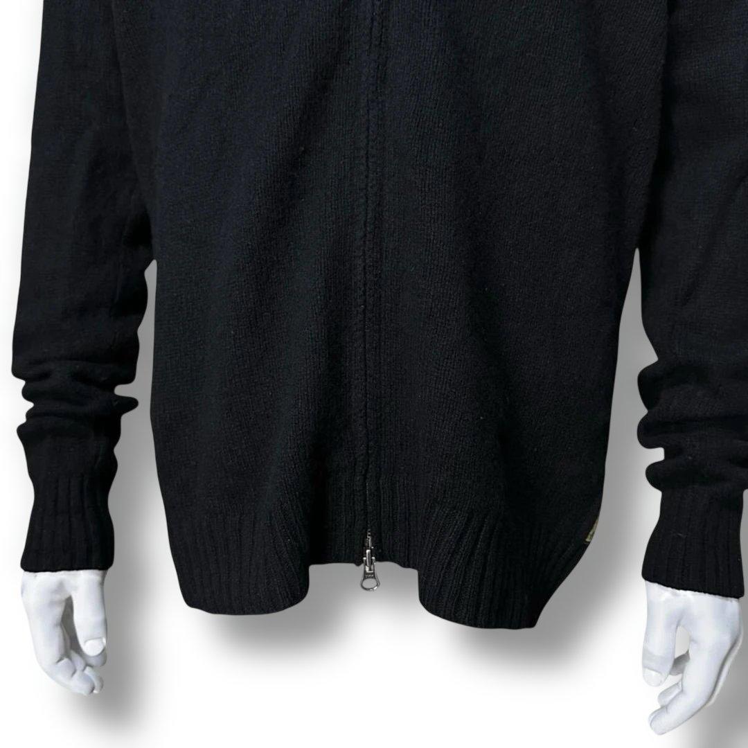 Armani Jeans アルマーニジーンズ カシミヤ混 ニットブルゾン L 黒