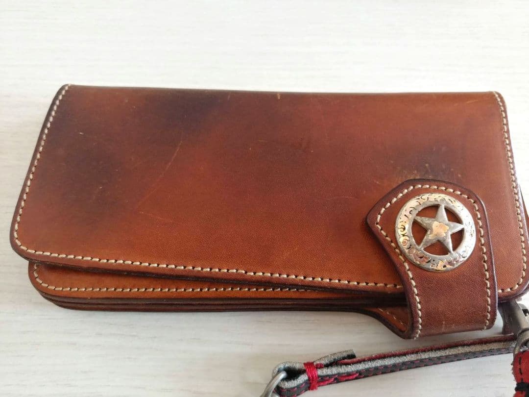 【入手困難】希少 EVISU エヴィス 長財布 ビックカモメ 赤茶　スターボタン