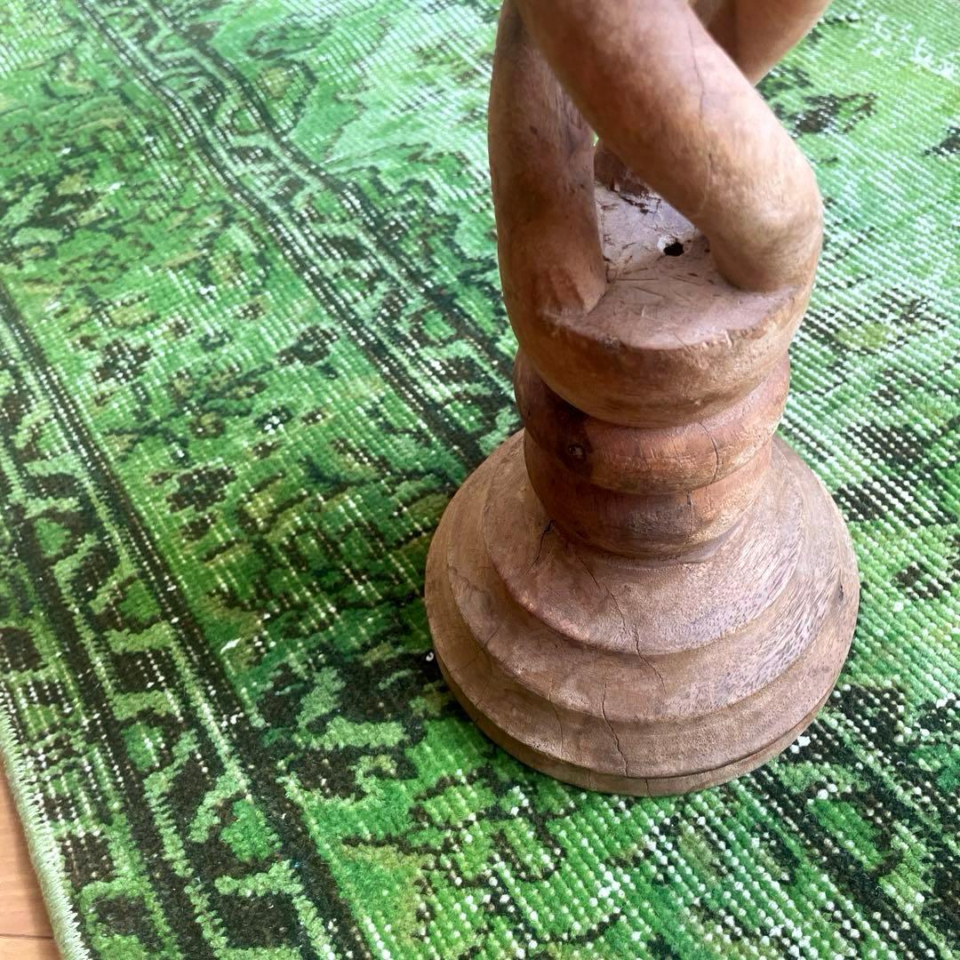 60×120ワサビグリーン　オーバーダイ　トルコあヴィンテージラグ