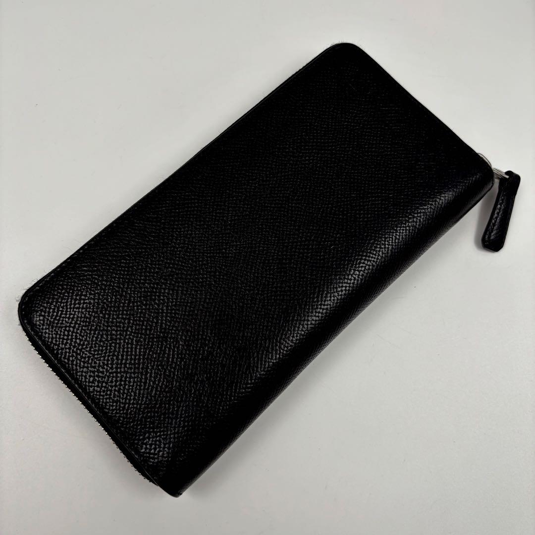 ✨美品✨　ダンヒル 長財布 カドガン ラウンドファスナー シボ革 ブラック　現行
