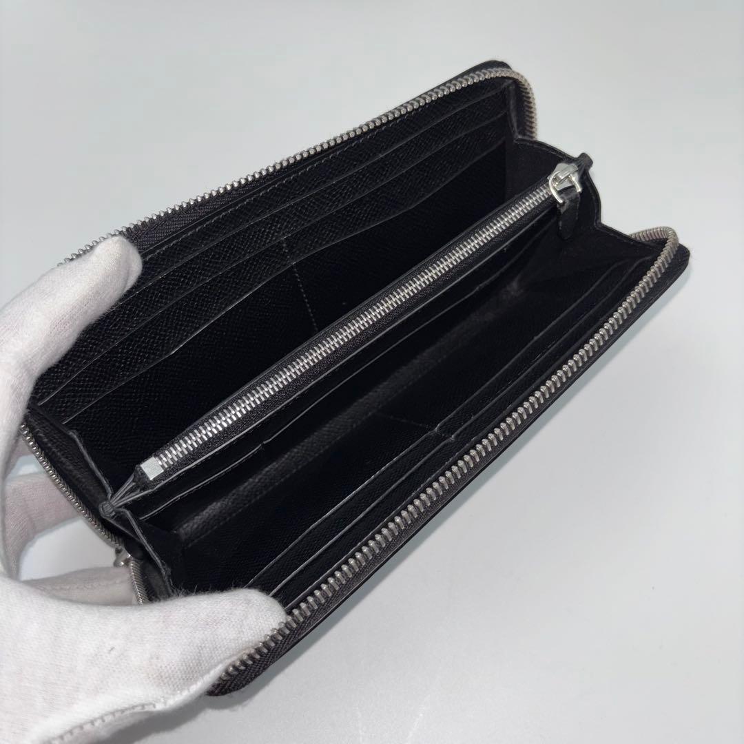 ✨美品✨　ダンヒル 長財布 カドガン ラウンドファスナー シボ革 ブラック　現行