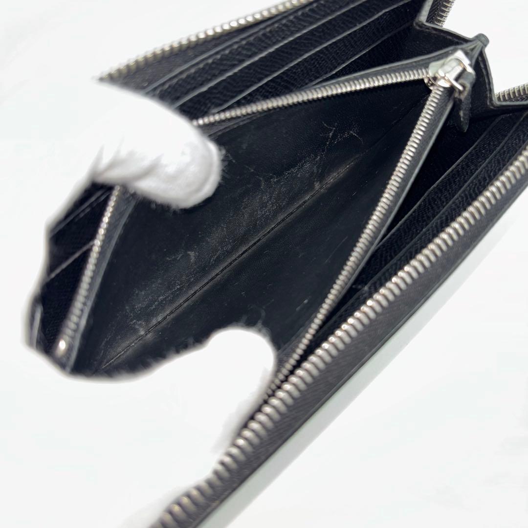 ✨美品✨　ダンヒル 長財布 カドガン ラウンドファスナー シボ革 ブラック　現行