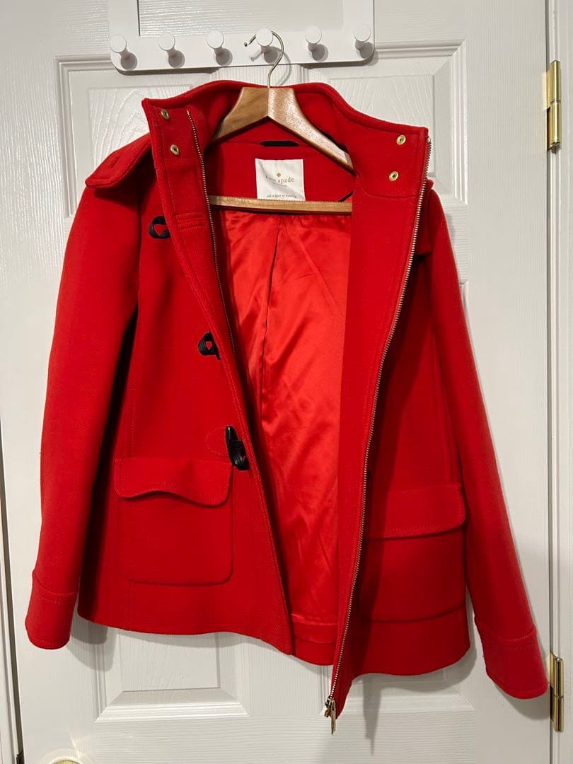 お値下げ　ケイトスペード　ダッフルコート　サイズ4 レッド　レディース