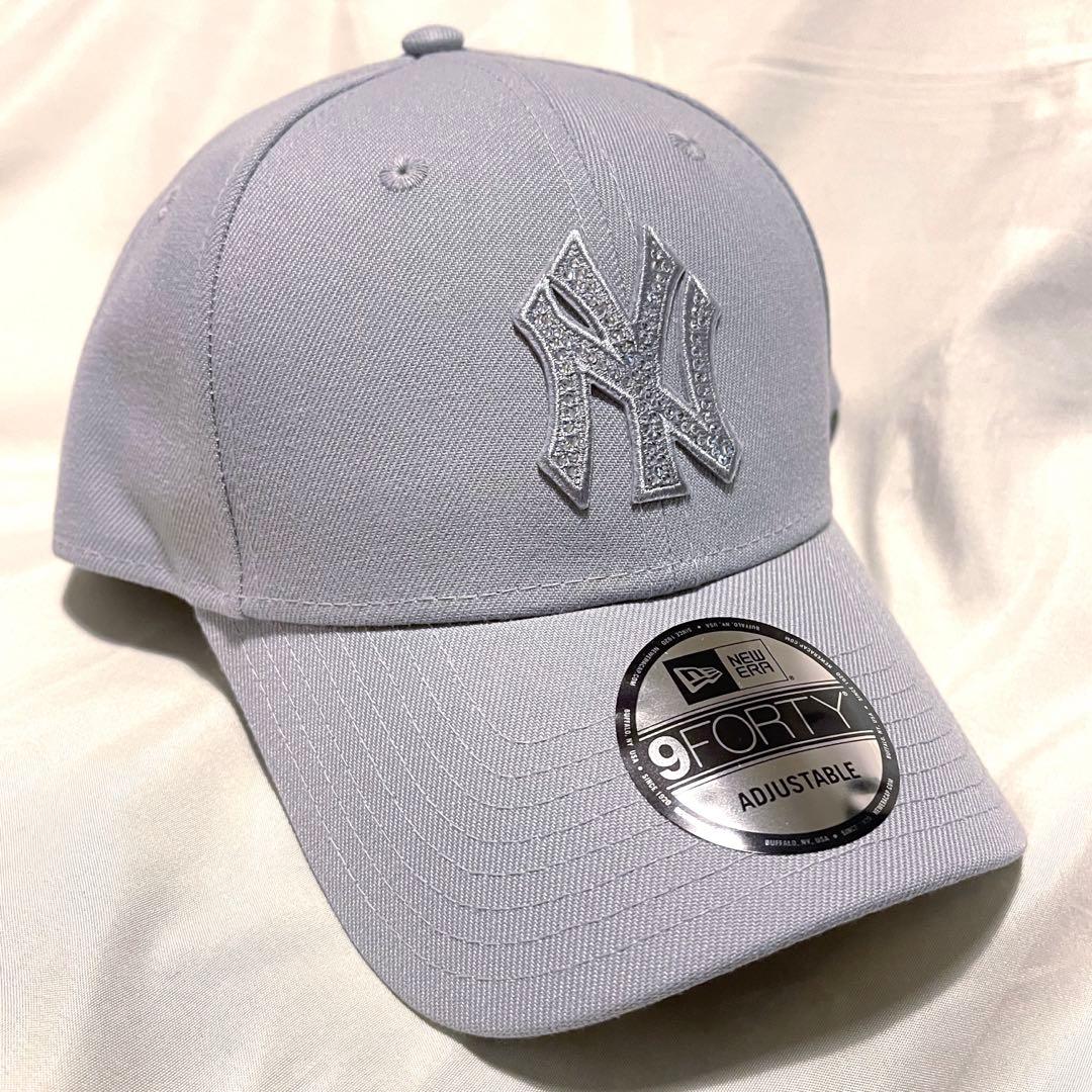 9FORTY rhinestone ラインストーン NY ヤンキース グレー