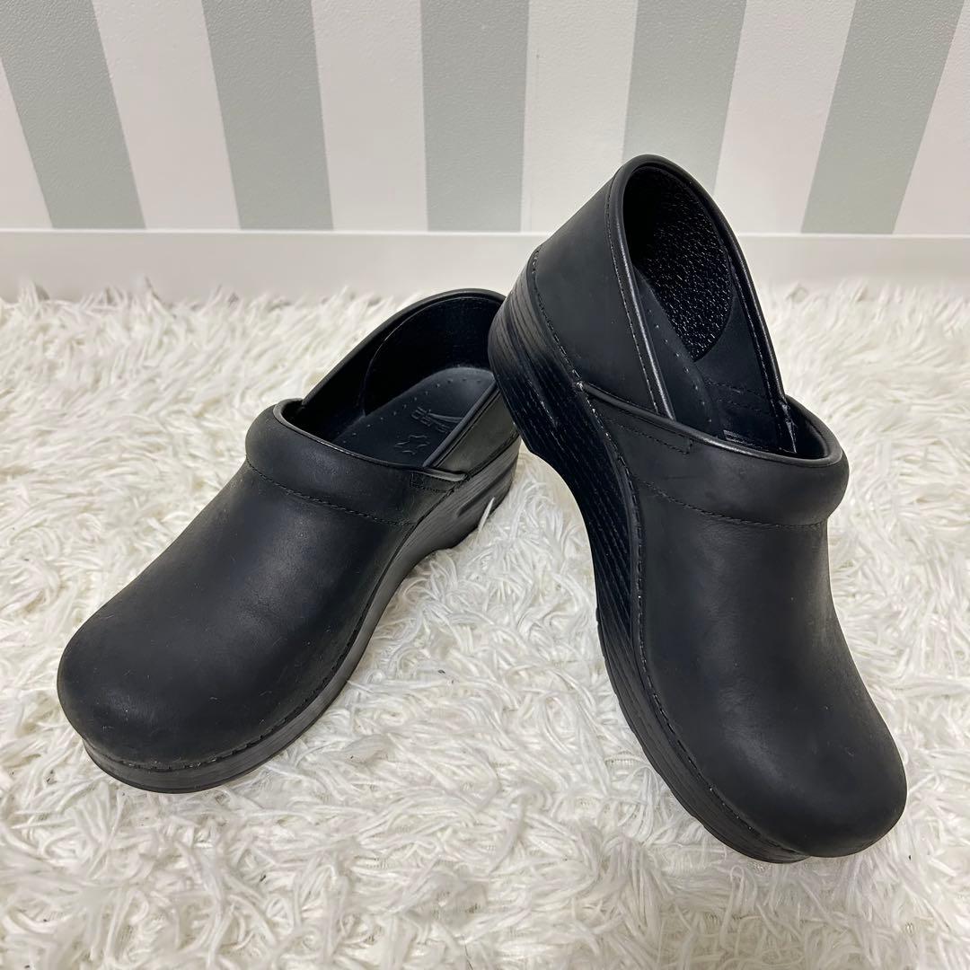 ダンスコ　プロフェッショナル　ブラック　25センチ　サボサンダル　オイルドレザー