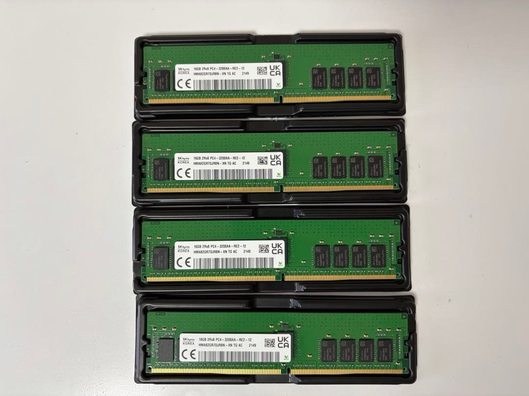 SK hynix 16GBx4枚 DDR4 メモリー PC4-3200AA