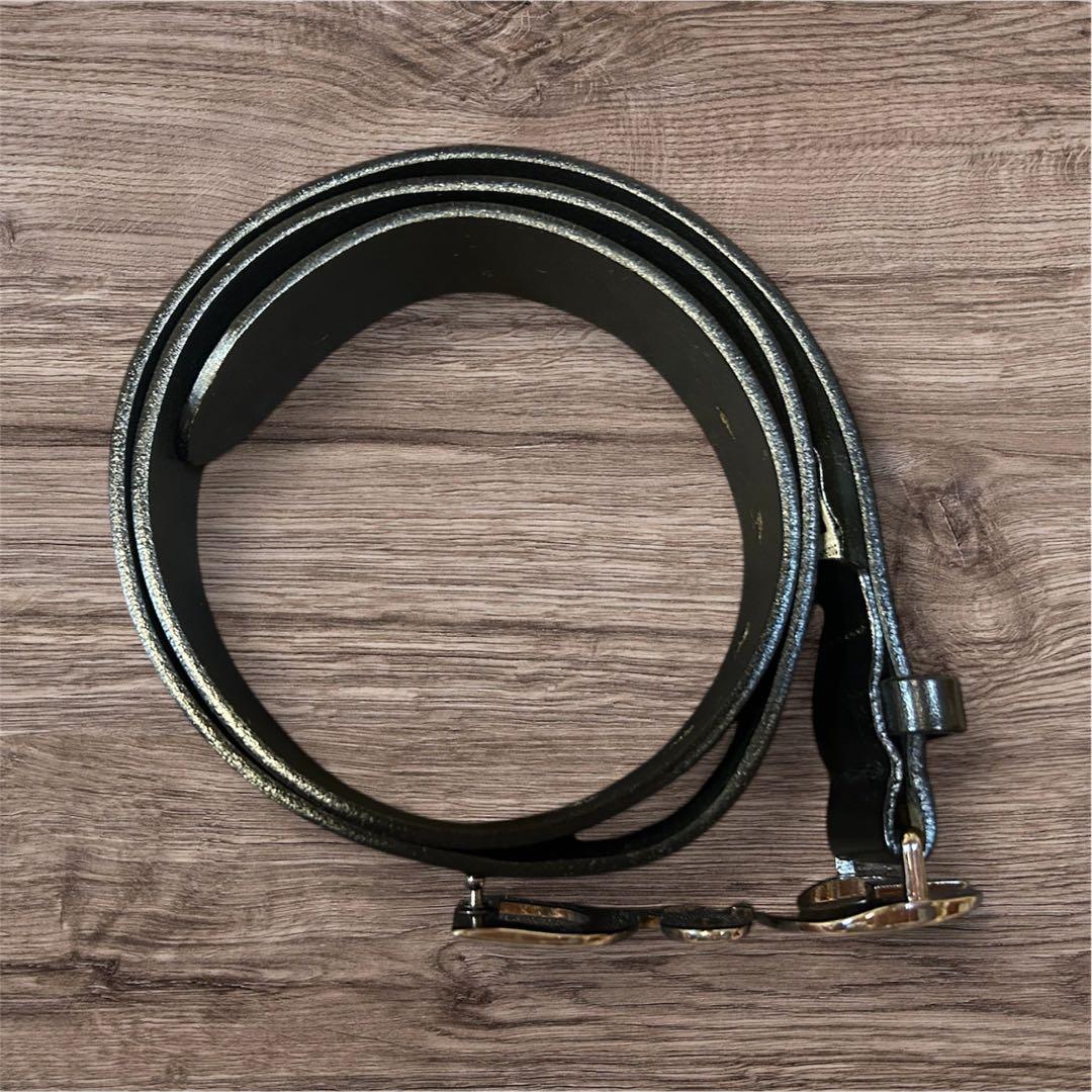 D&G ブラック ベルト ロゴバックル