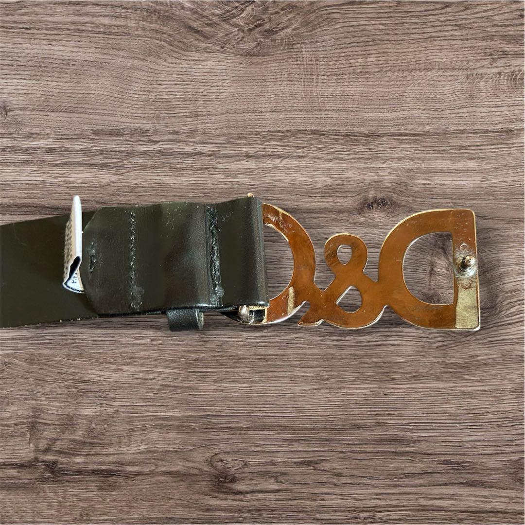 D&G ブラック ベルト ロゴバックル