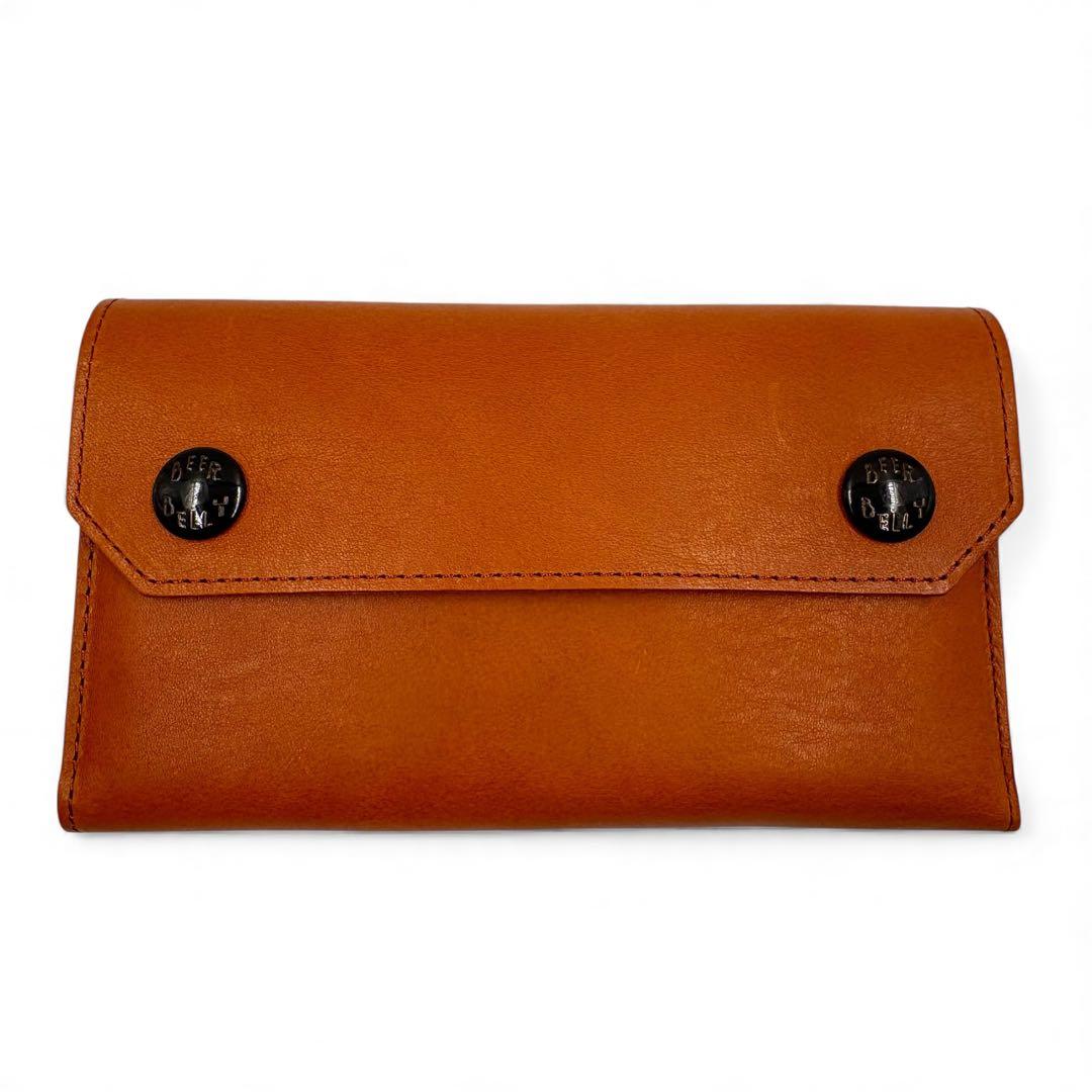 【美品】 ビアベリー エステイト 長財布 ブラウン レザー スナップボタン 箱