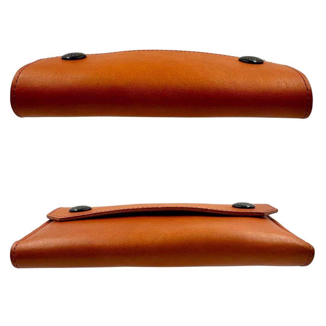 【美品】 ビアベリー エステイト 長財布 ブラウン レザー スナップボタン 箱