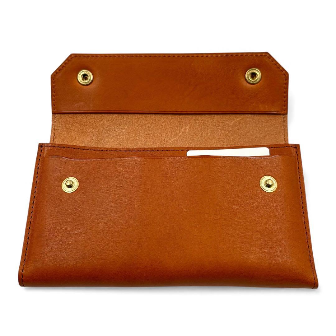 【美品】 ビアベリー エステイト 長財布 ブラウン レザー スナップボタン 箱