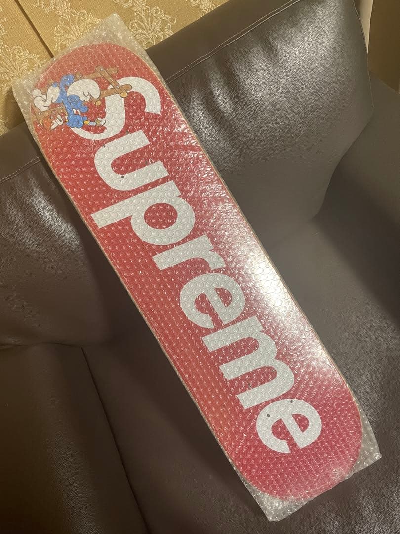 Supreme スケートボードデッキ レッド スマーフ